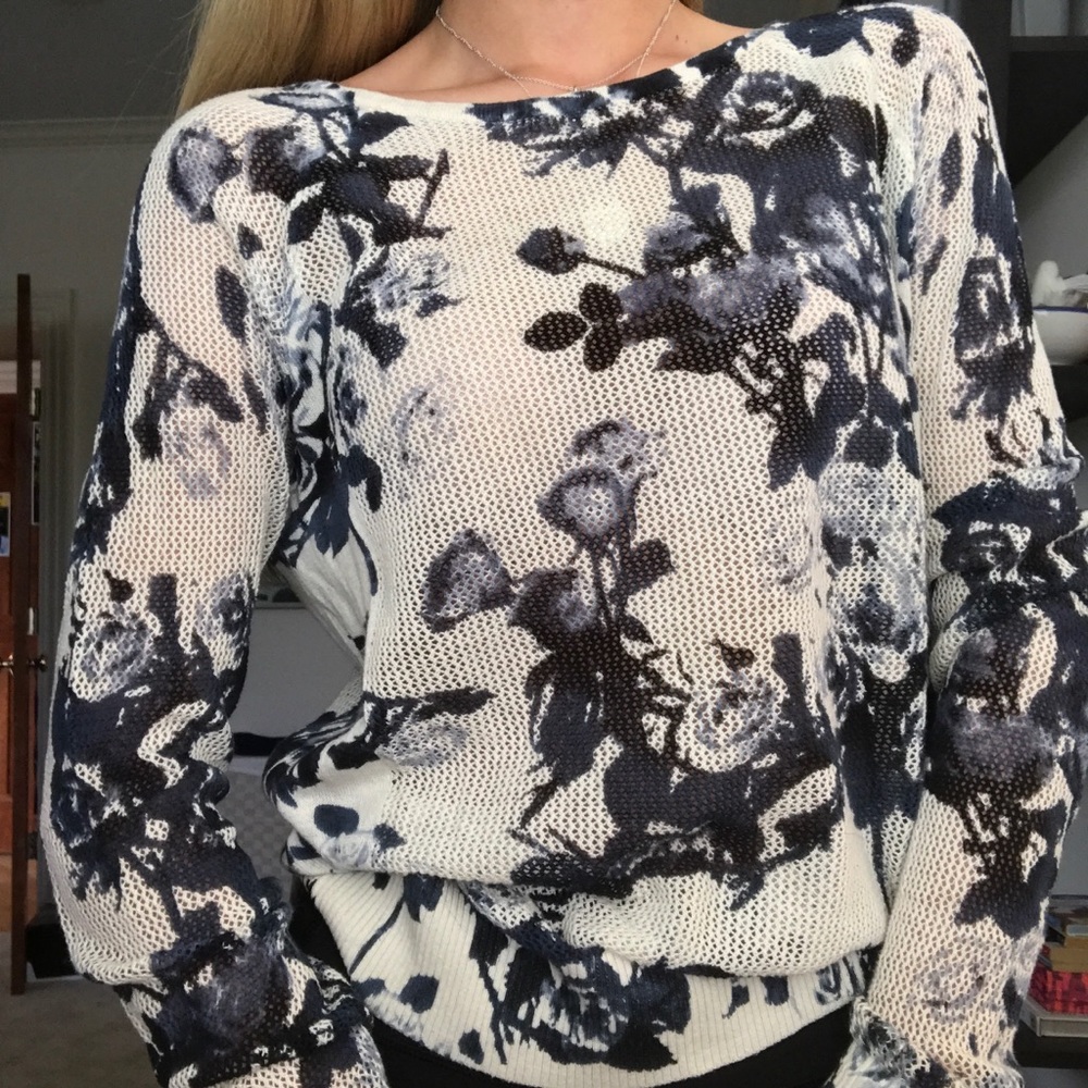 Free People long sleeve mesh shirt